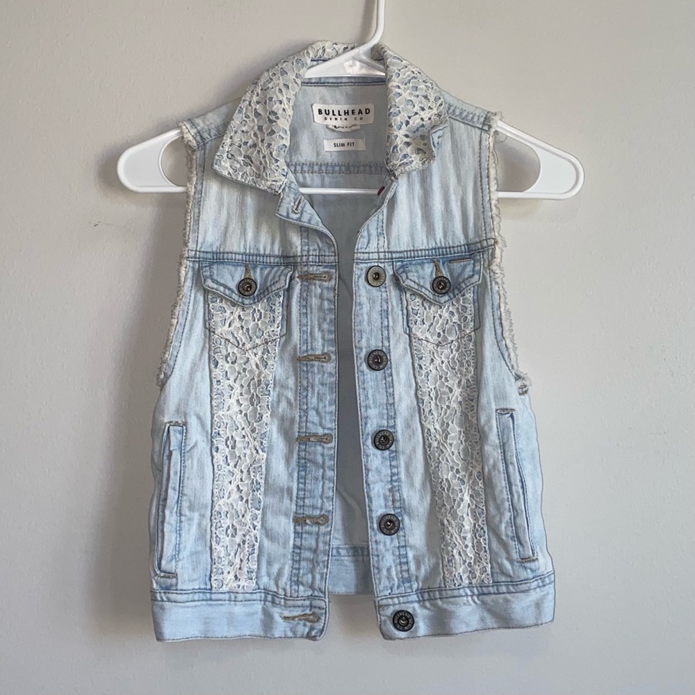 Lace and Denim Vest